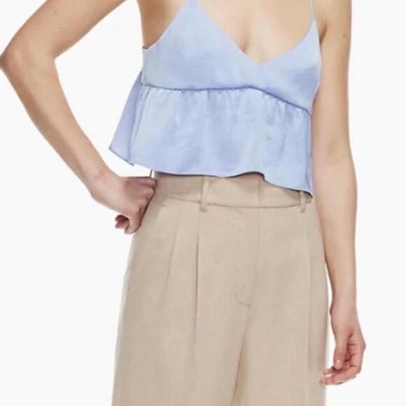 Wilfred Lover Satin Camisole Purple Cropped top Size Medium - Picture 1 of 6